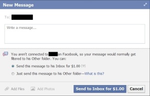 Facebook Pay to Message